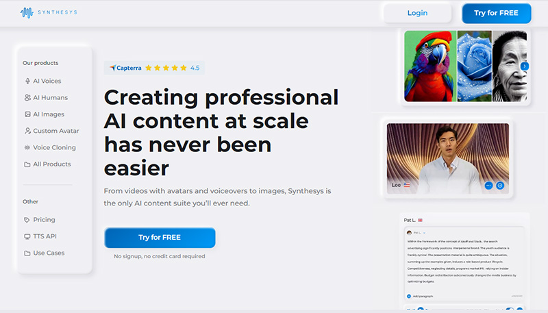 سایت تبدیل متن به صوت Synthesys