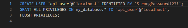 تنظیم دسترسیها و مجوزهای کاربر MySQL